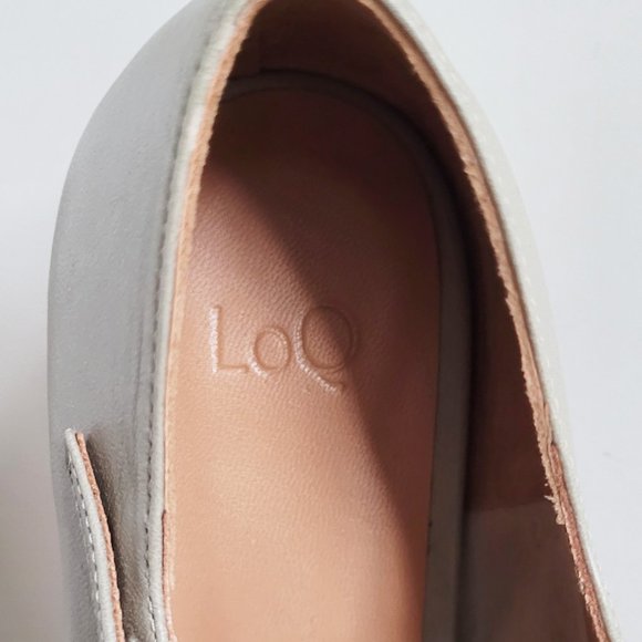 SOLD - LoQ Ema Grey Soft Leather Block Rounded Heel Mary Jane Shoes - Size 37 - Picture 8 of 9